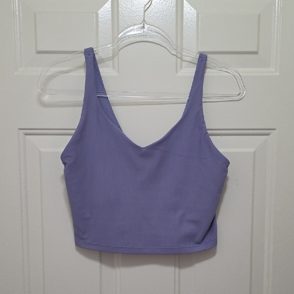 Old Navy Lavender Ribbed V-Neck Cropped Tank
